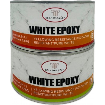 Двухкомпонентный эпоксидный клей белый Stonemaster WHITE EPOXY А + В ( 0.5кг + 0.5кг )